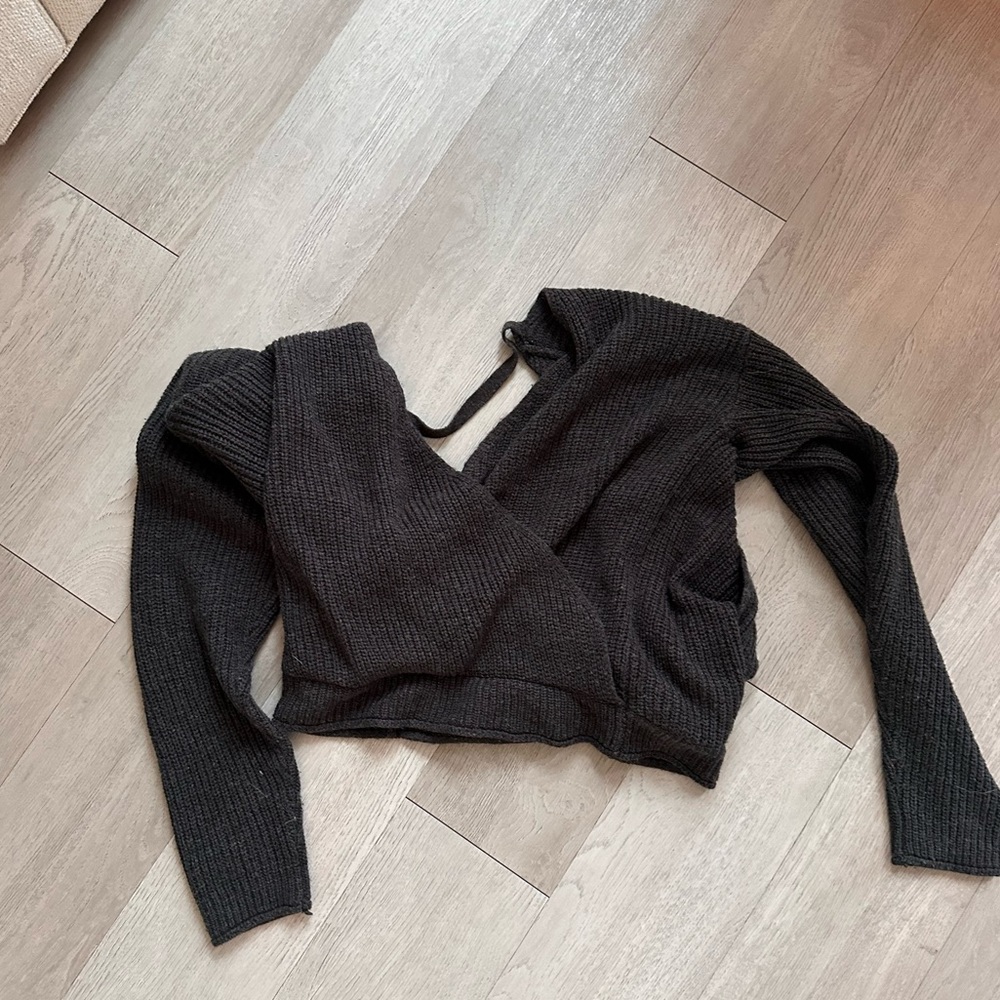 Open back off the shoulder knit sweater!
